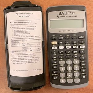 Texas Instruments BA II Plus Financial Calculator, Black Medium